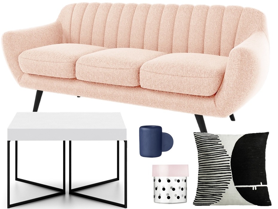 bons-plan-canape-rose-deco-scandinave-noir-blanc-table-basse-coussin