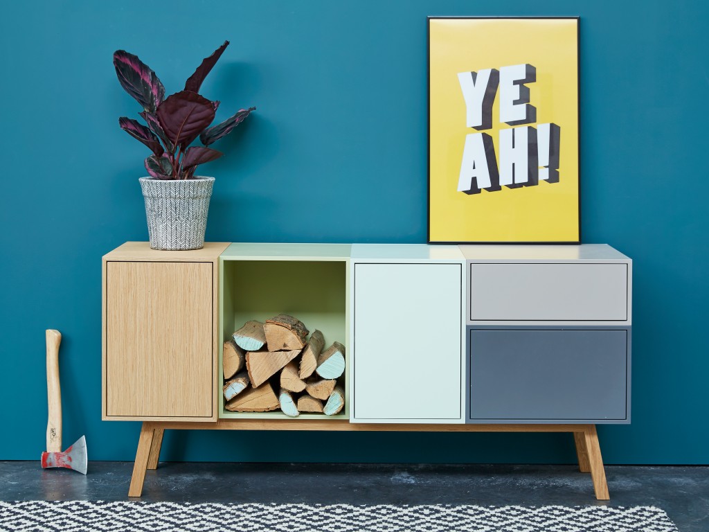 buffet bois et couleur