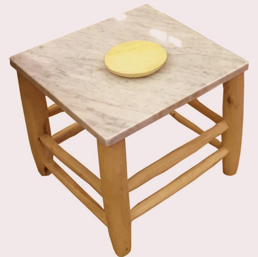 table marbre et bois