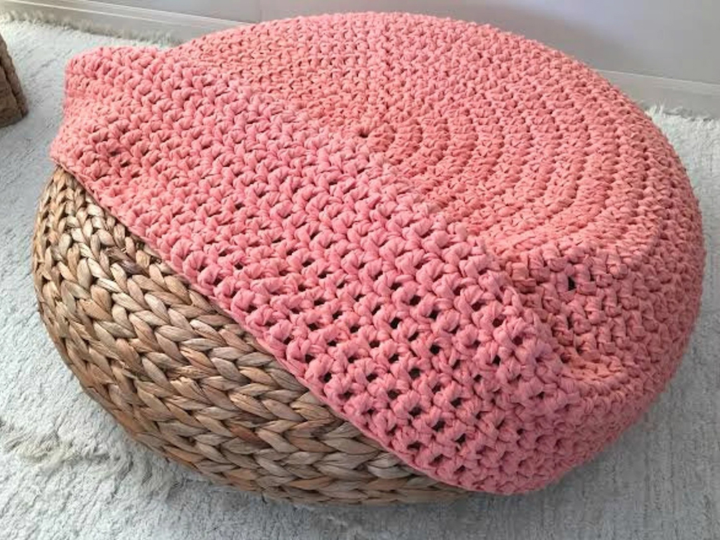 housse en crochet pour pouf ikea alseda