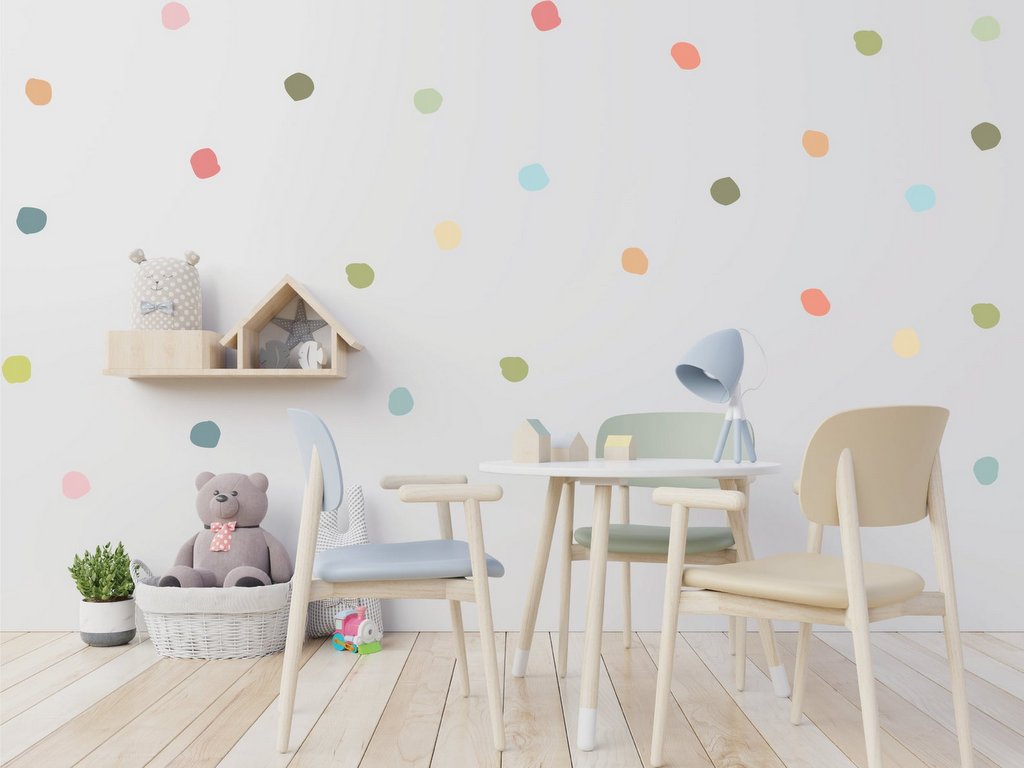 stickers pois chambre enfant