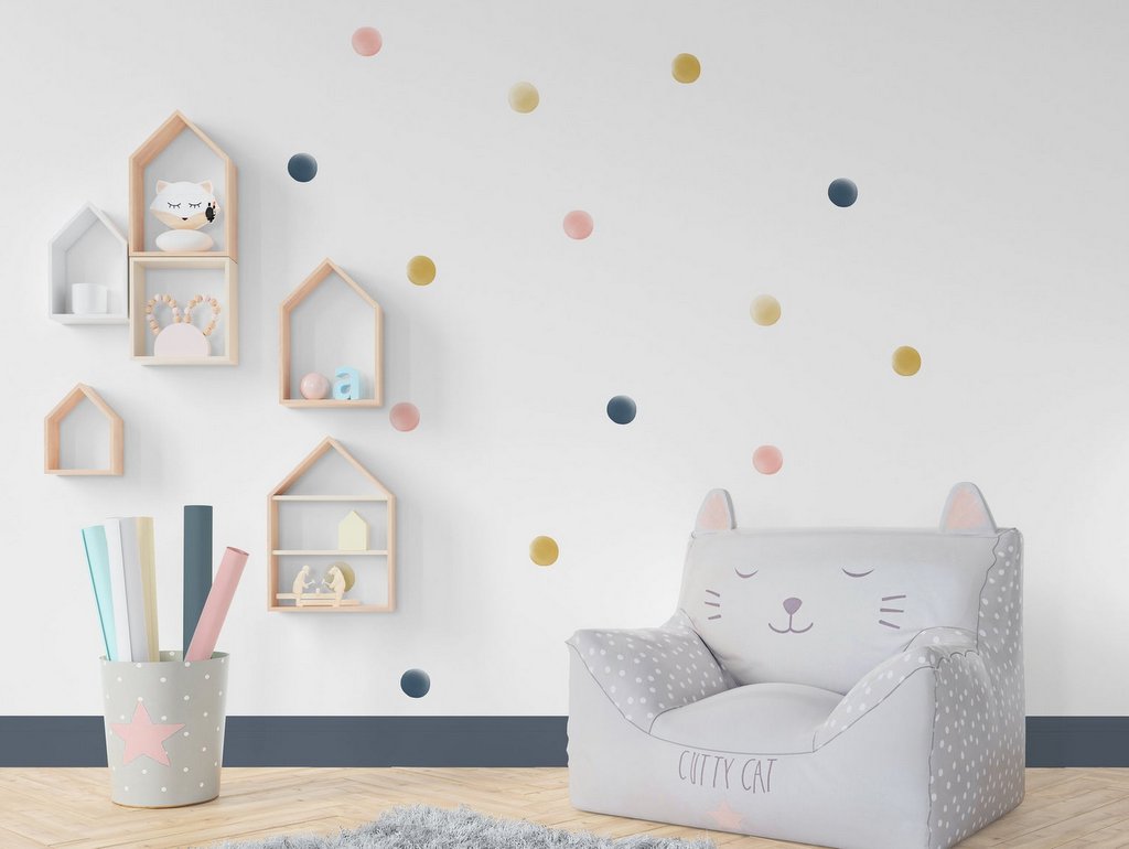 stickers pois chambre enfant