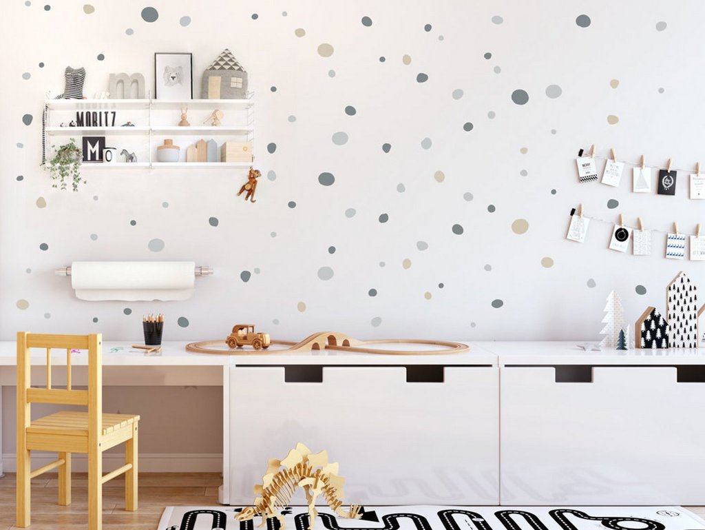 stickers pois chambre enfant