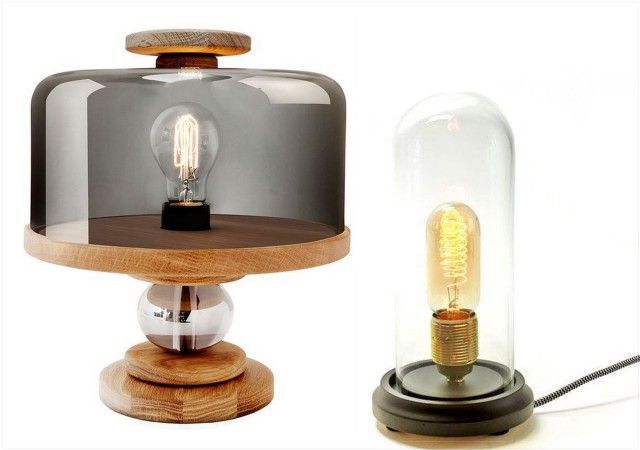 Lampe cloche en verre