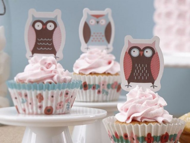 topper pour cupcakes en forme de hibou