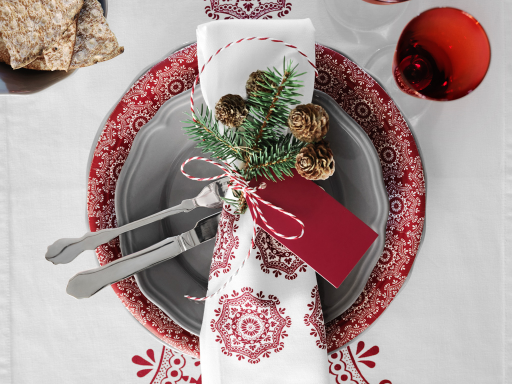 table noël rouge et blanc