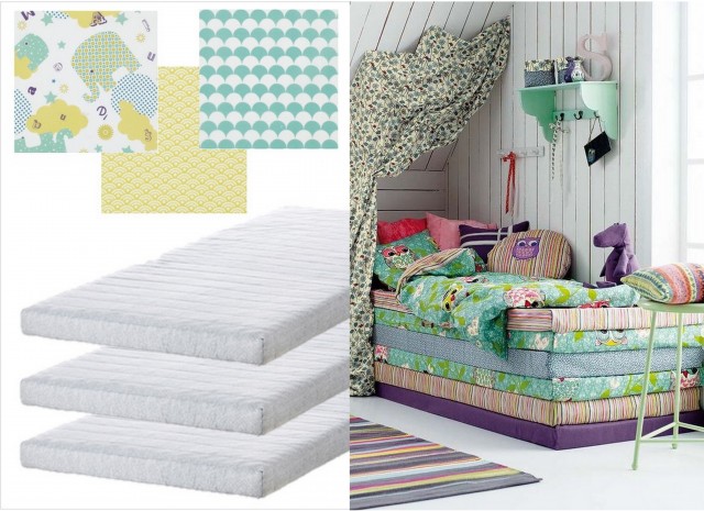 idee deco DIY chambre enfant matelas empiles