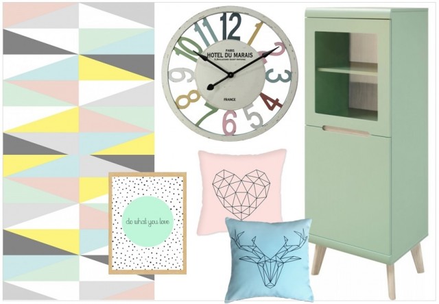 Déco salon pastel