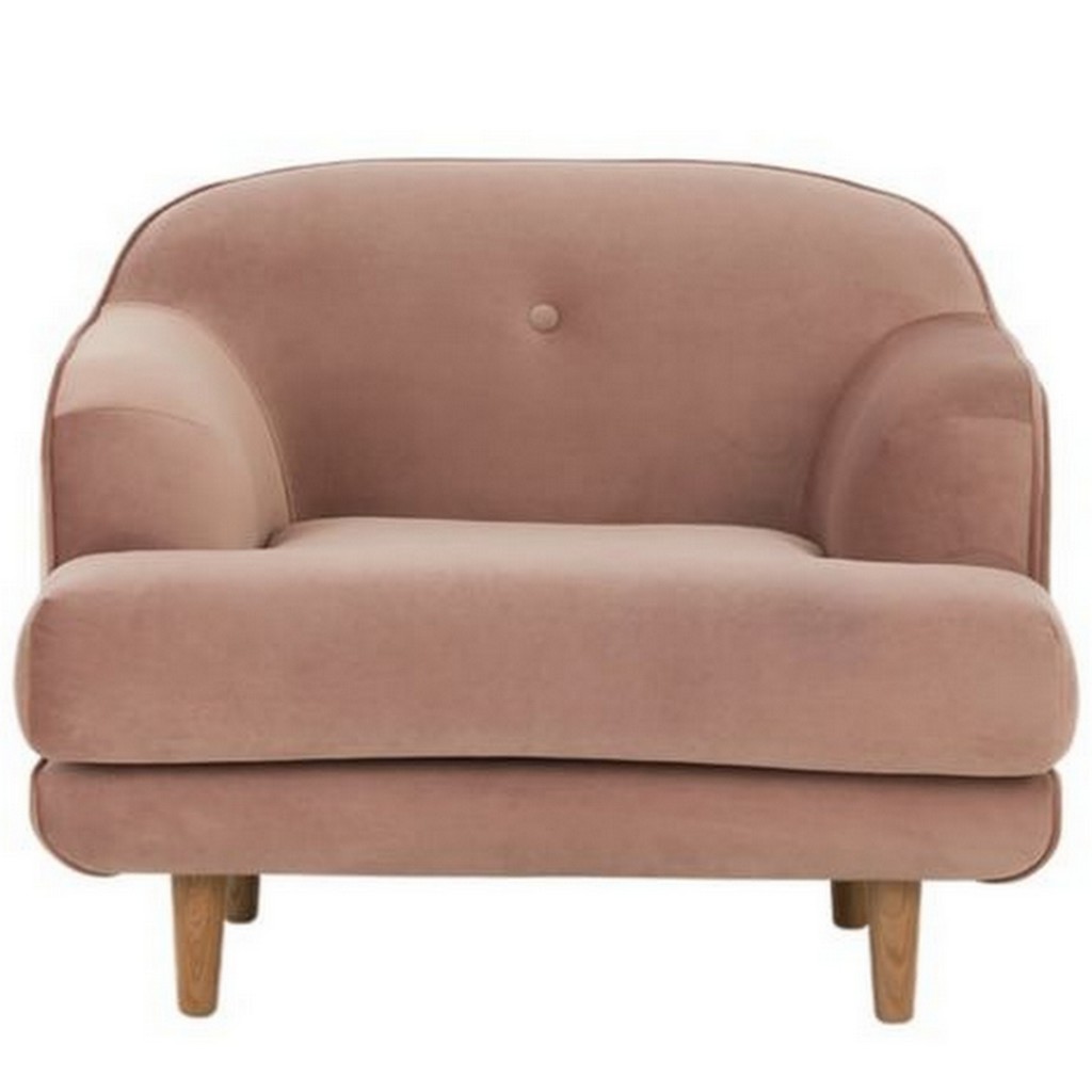 fauteuil velours rose