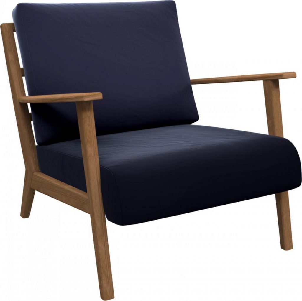 fauteuil velours bleu marine
