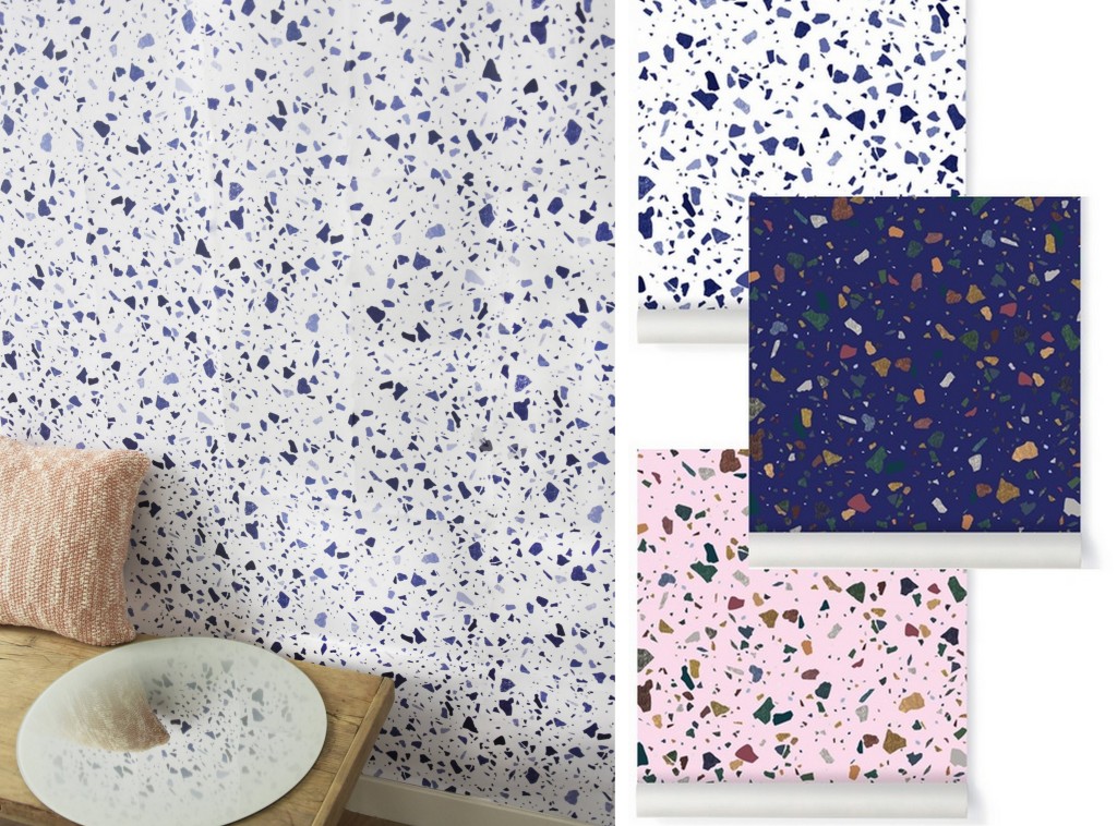 Papier peint motif terrazzo