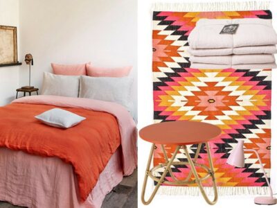 chambre orange et rose