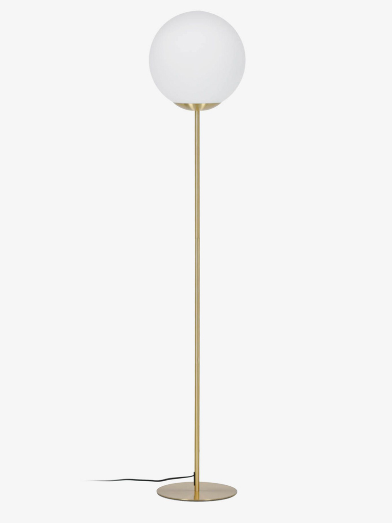 lampadaire globe opaline et laiton