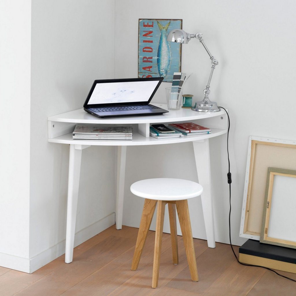 Bureau d'Ordinateur, Table de Travail pour Petit Espace, avec 2