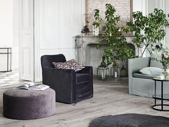 pouf en velours