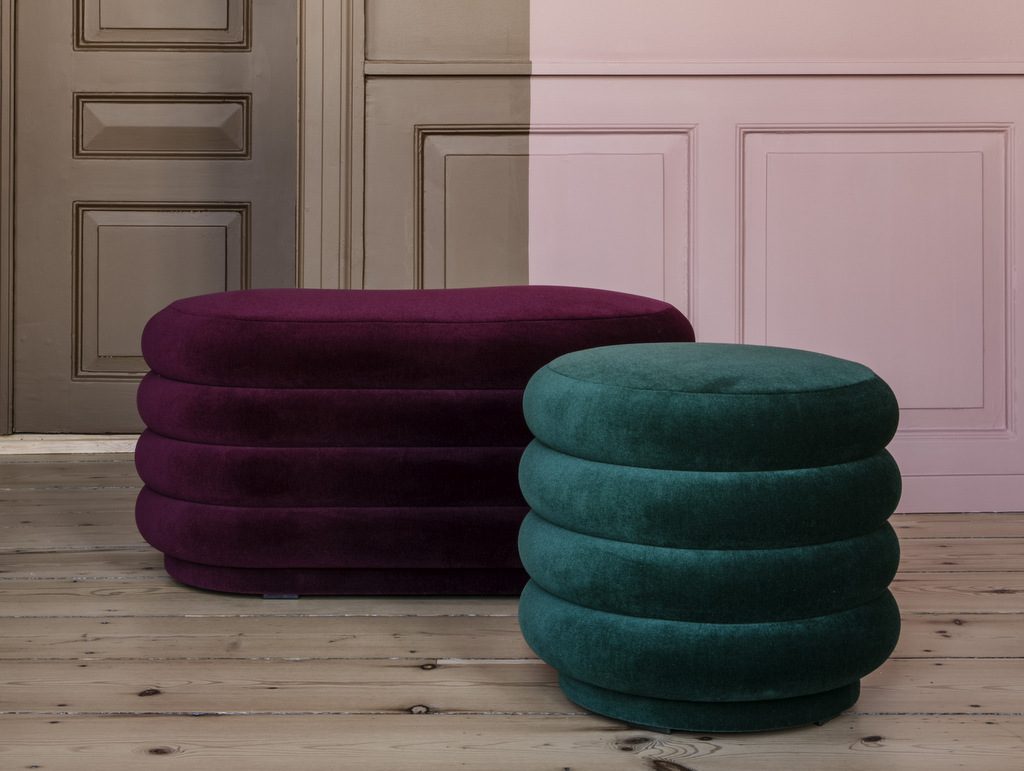 pouf en velours