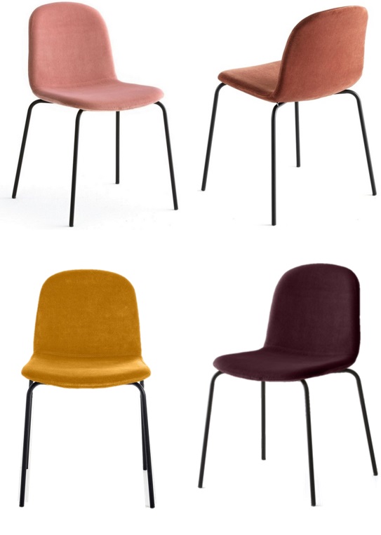 Des chaises en velours autour de la table - Joli Place