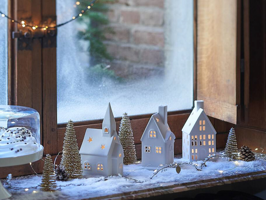 maison noël céramique blanche