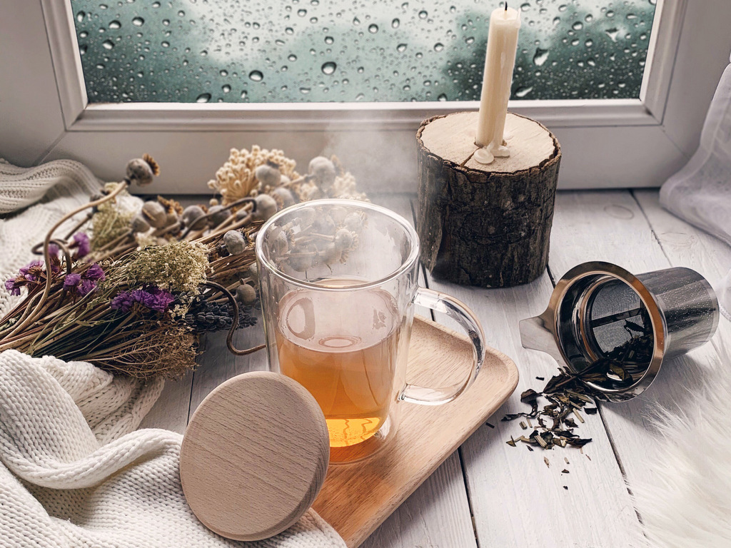 mug en verre avec couvercle