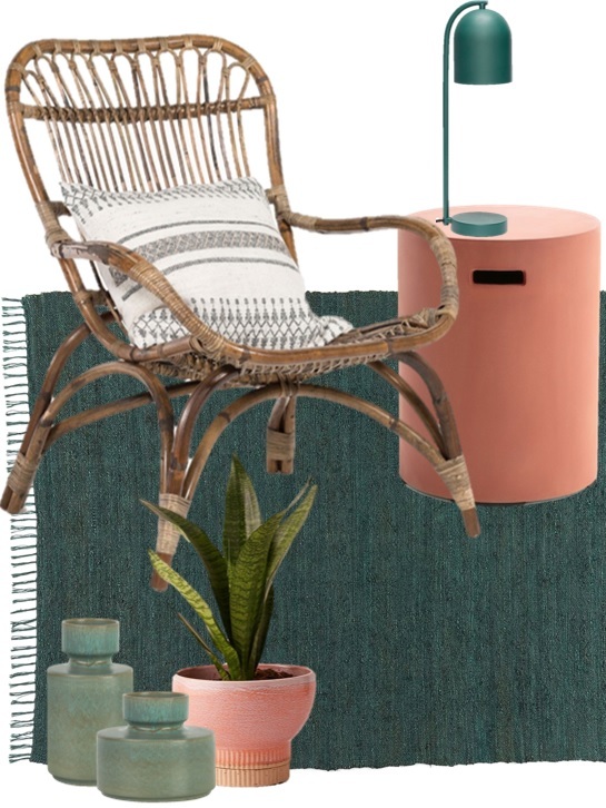 déco terracotta et vert foncé