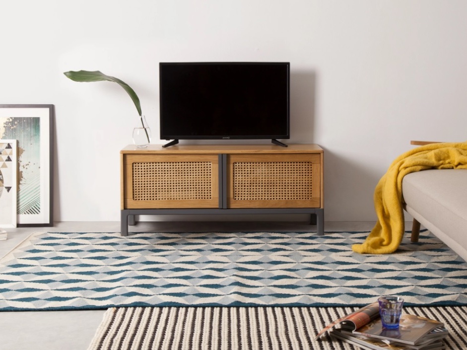 meuble tv en cannage