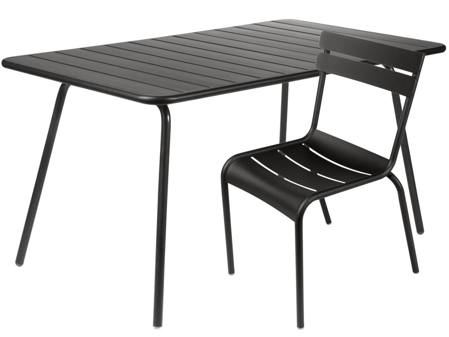 table de jardin métal noir