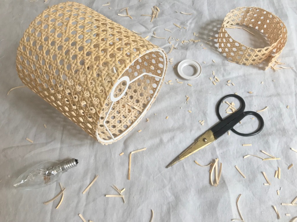 DIY Lampe en cannage