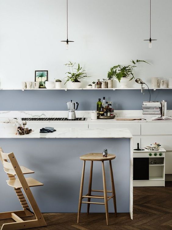 10 inspirations pour une cuisine bleu gris - Joli Place