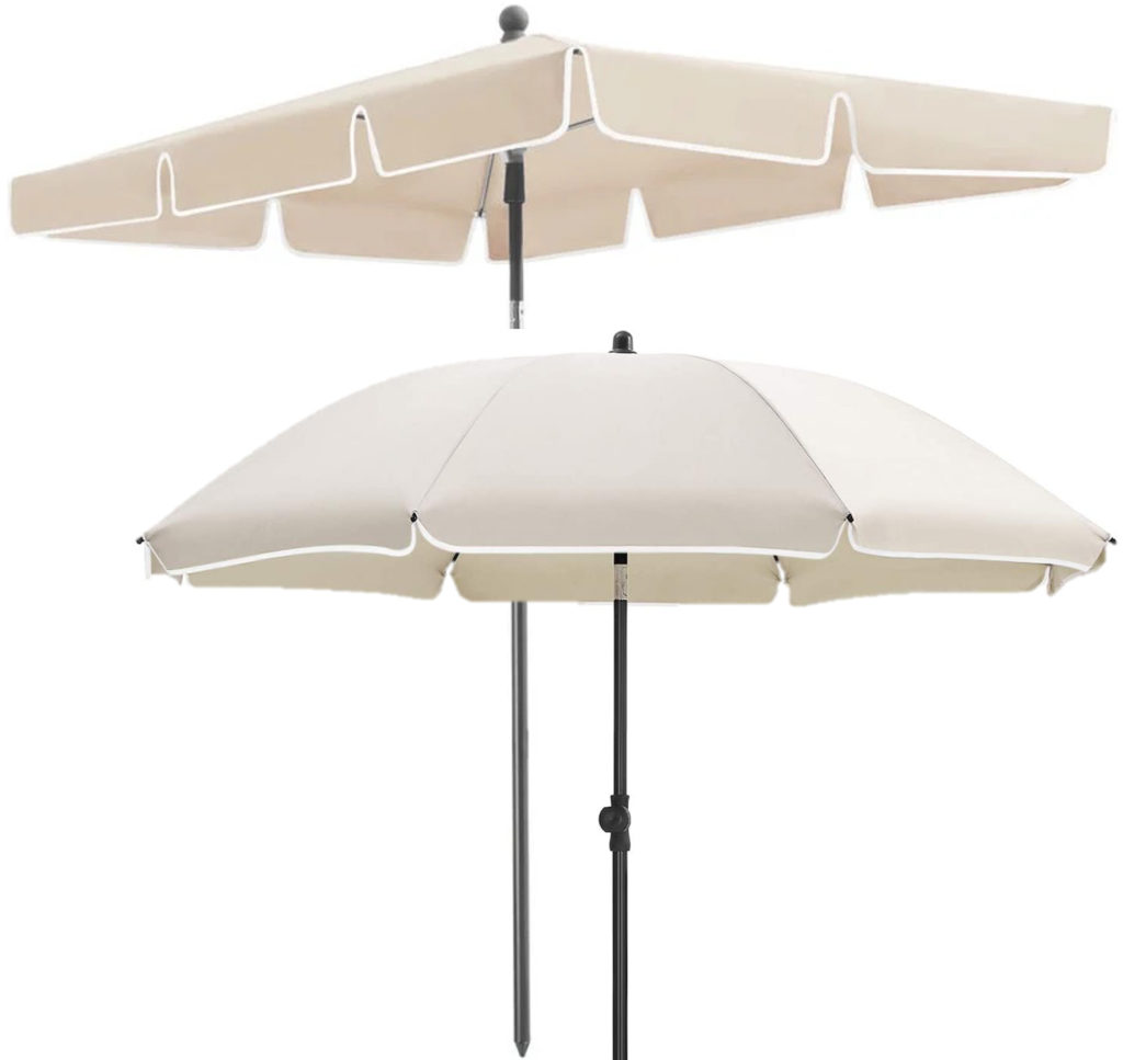 parasol tissu blanc beige