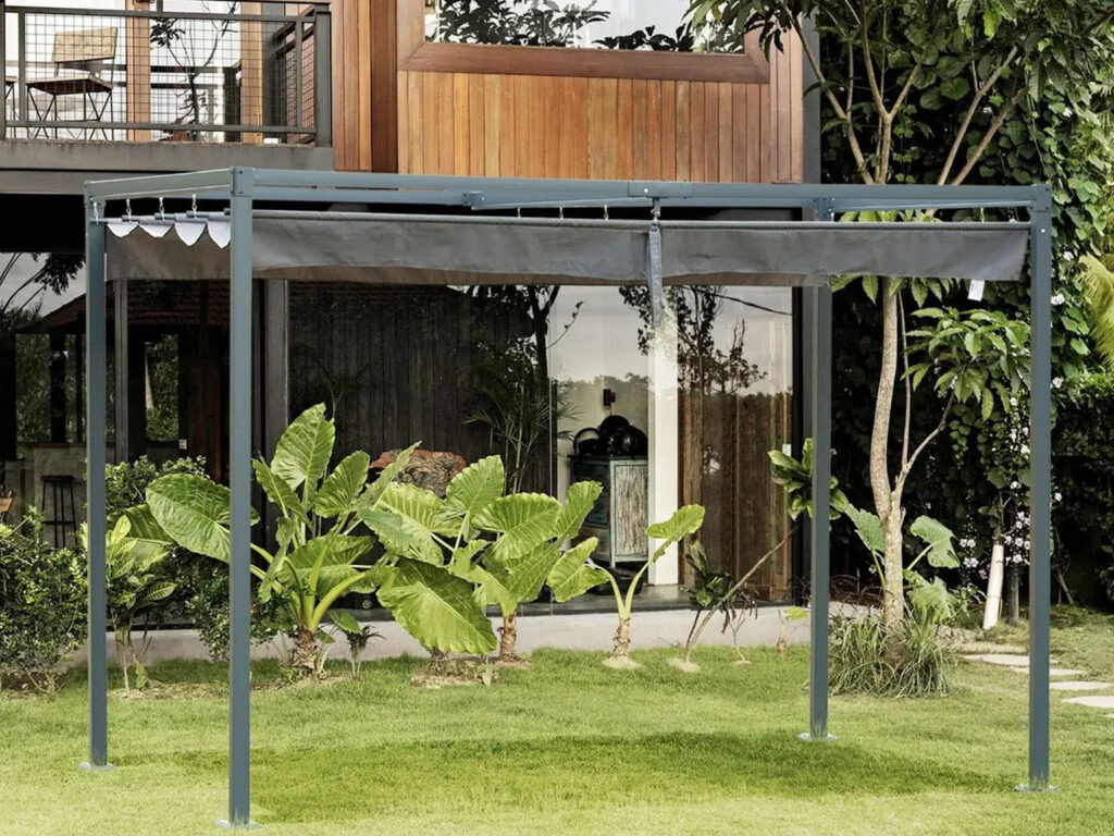 pergola gris foncé