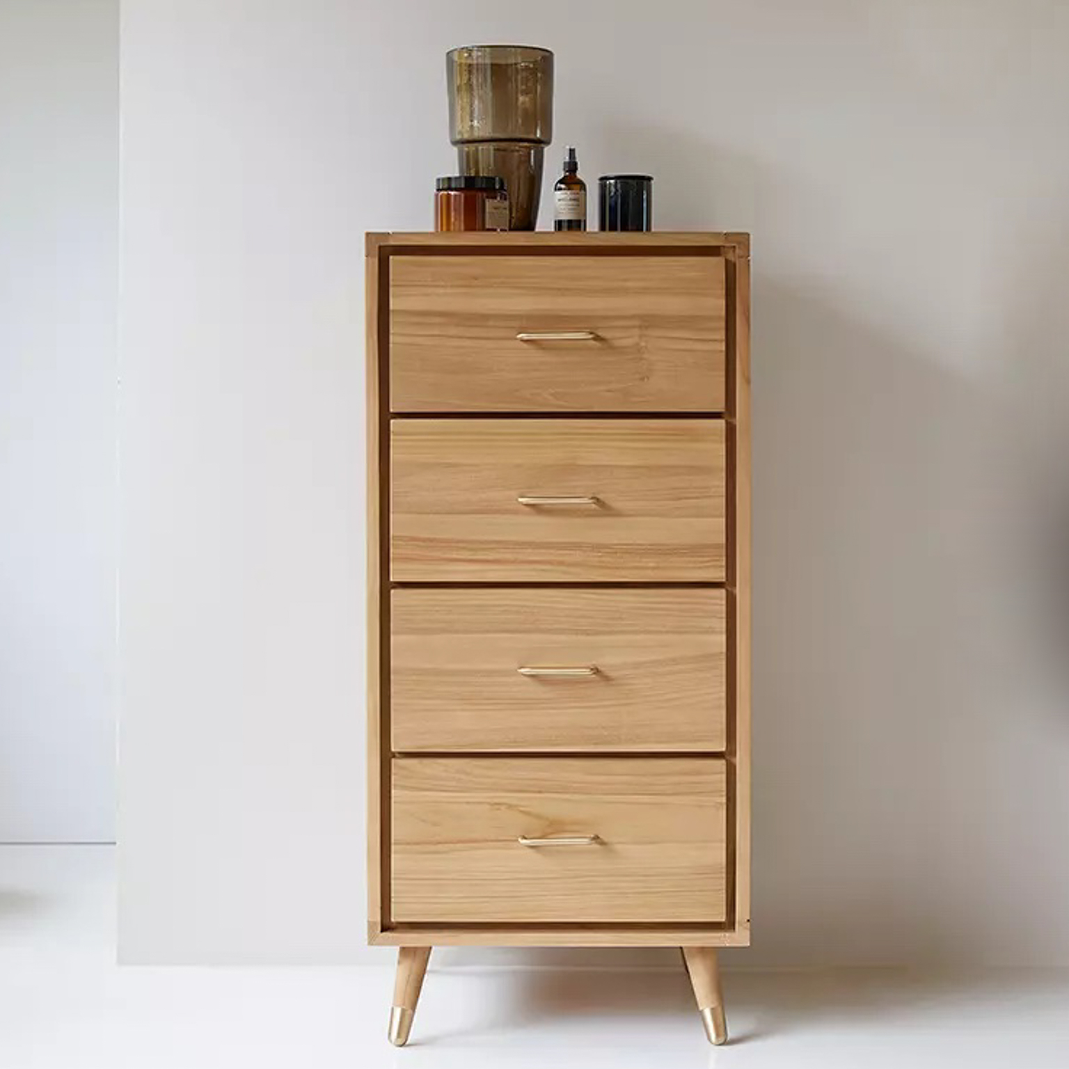 chiffonier en bois massif et laiton