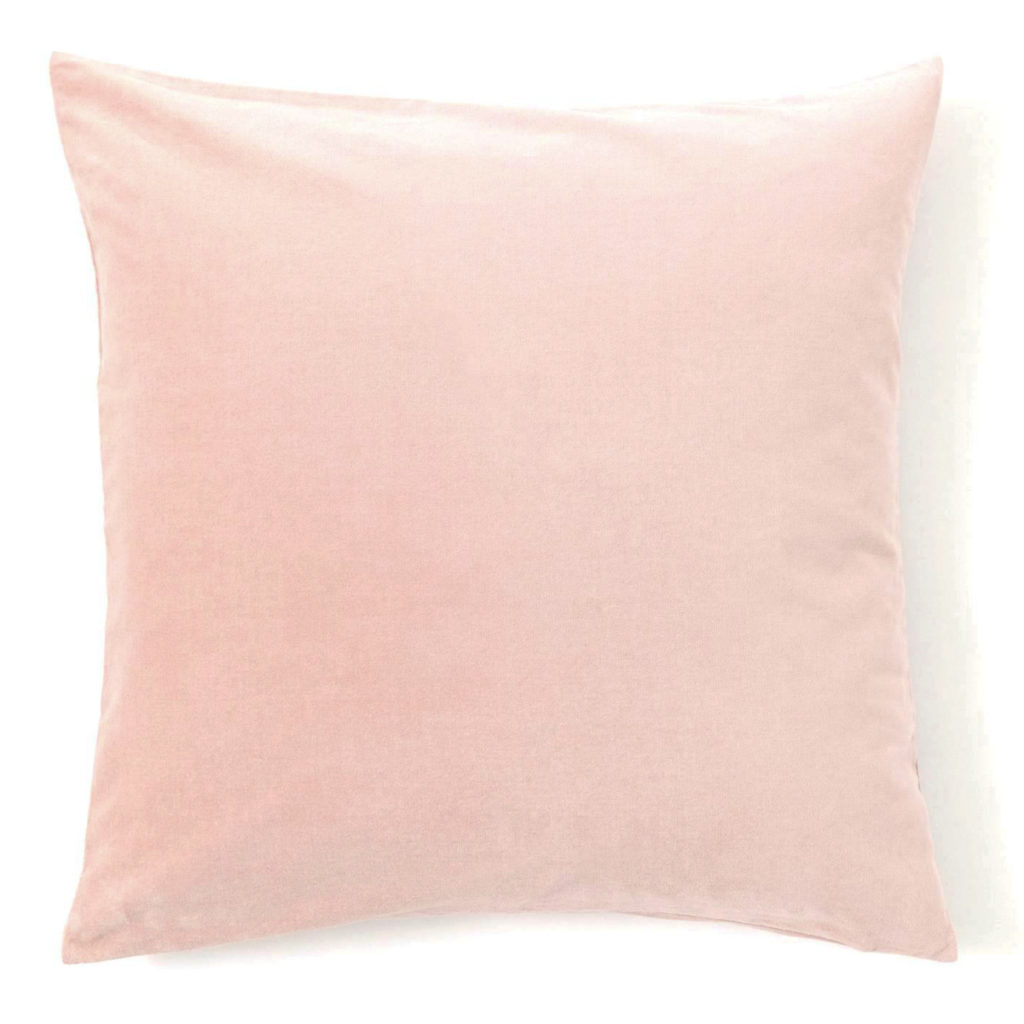 housse de coussin velours rose