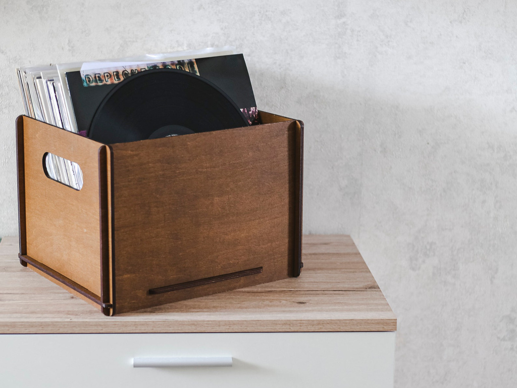 caisse de rangement pour vinyles