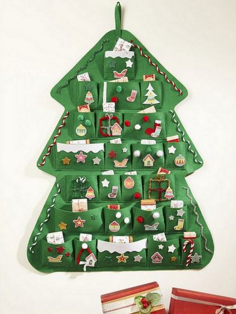 Calendrier de l'Avent personnalisé 25 jours de Noël en tissu réutilisable -  Rudolph