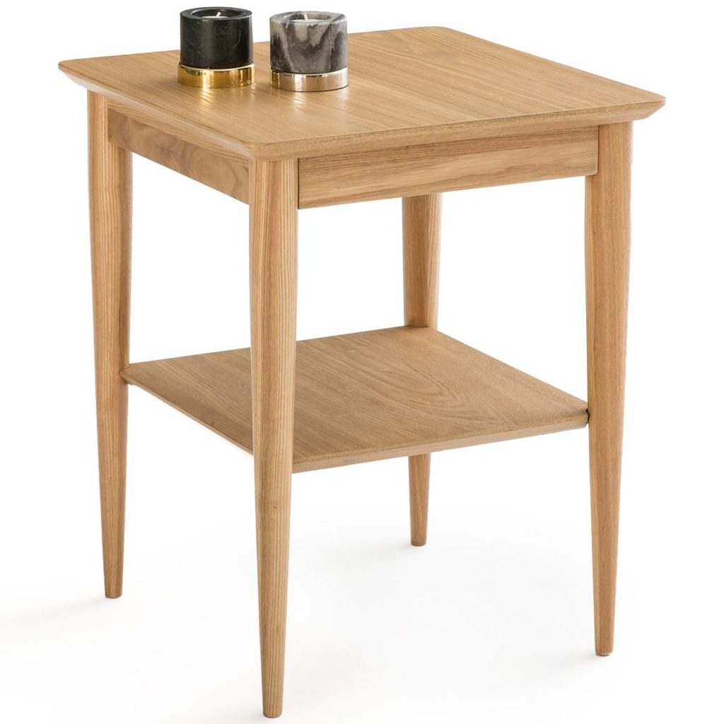 table d'appoint en bois double plateau