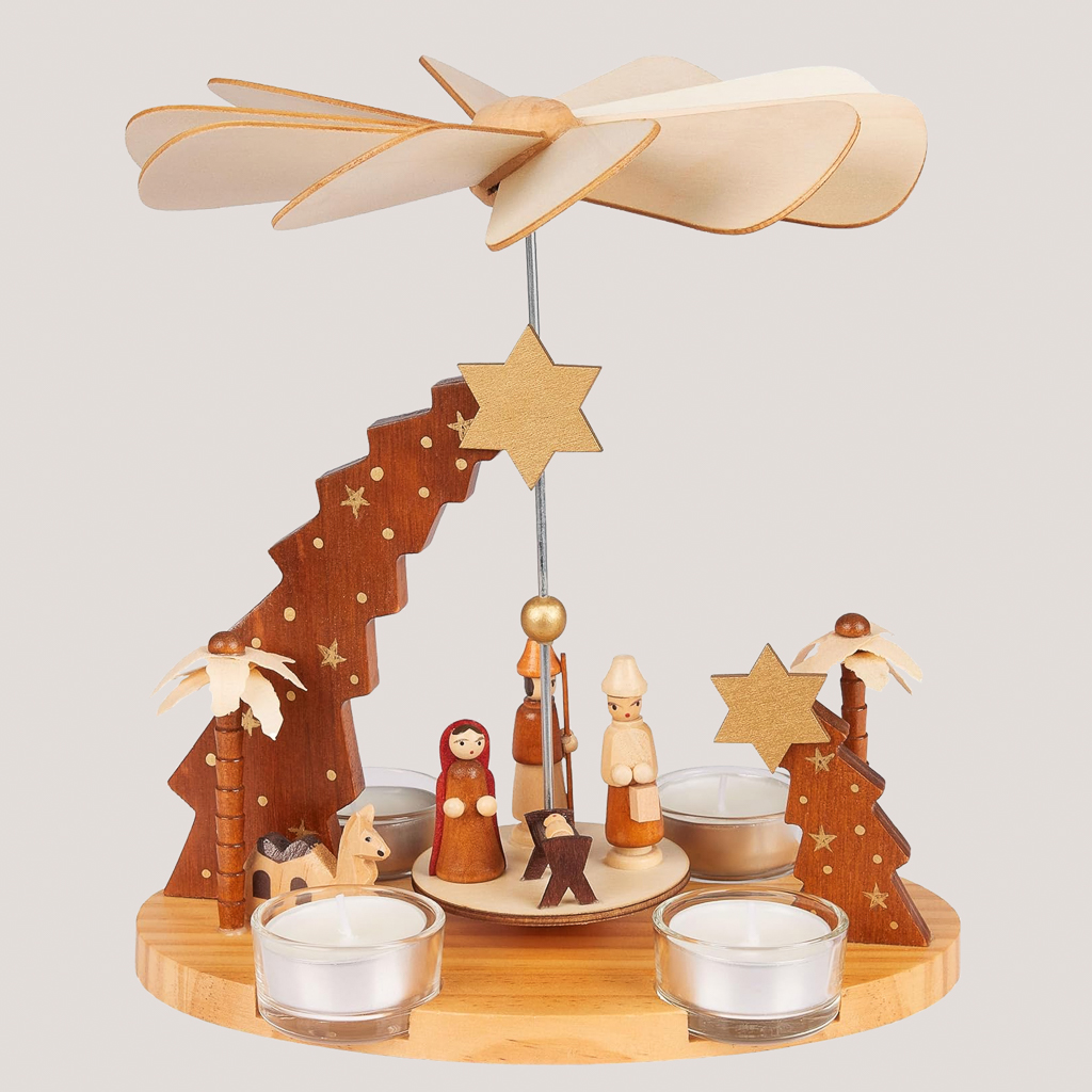 crèche de noël pyramide en bois