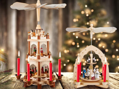 crèche de noël pyramide en bois