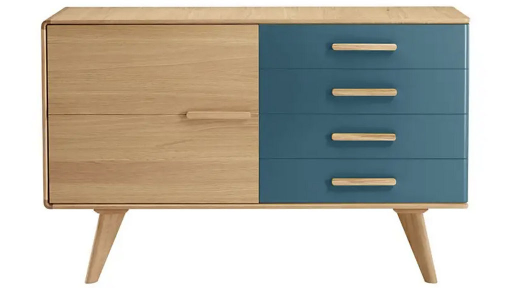 buffet vintage bois et couleur