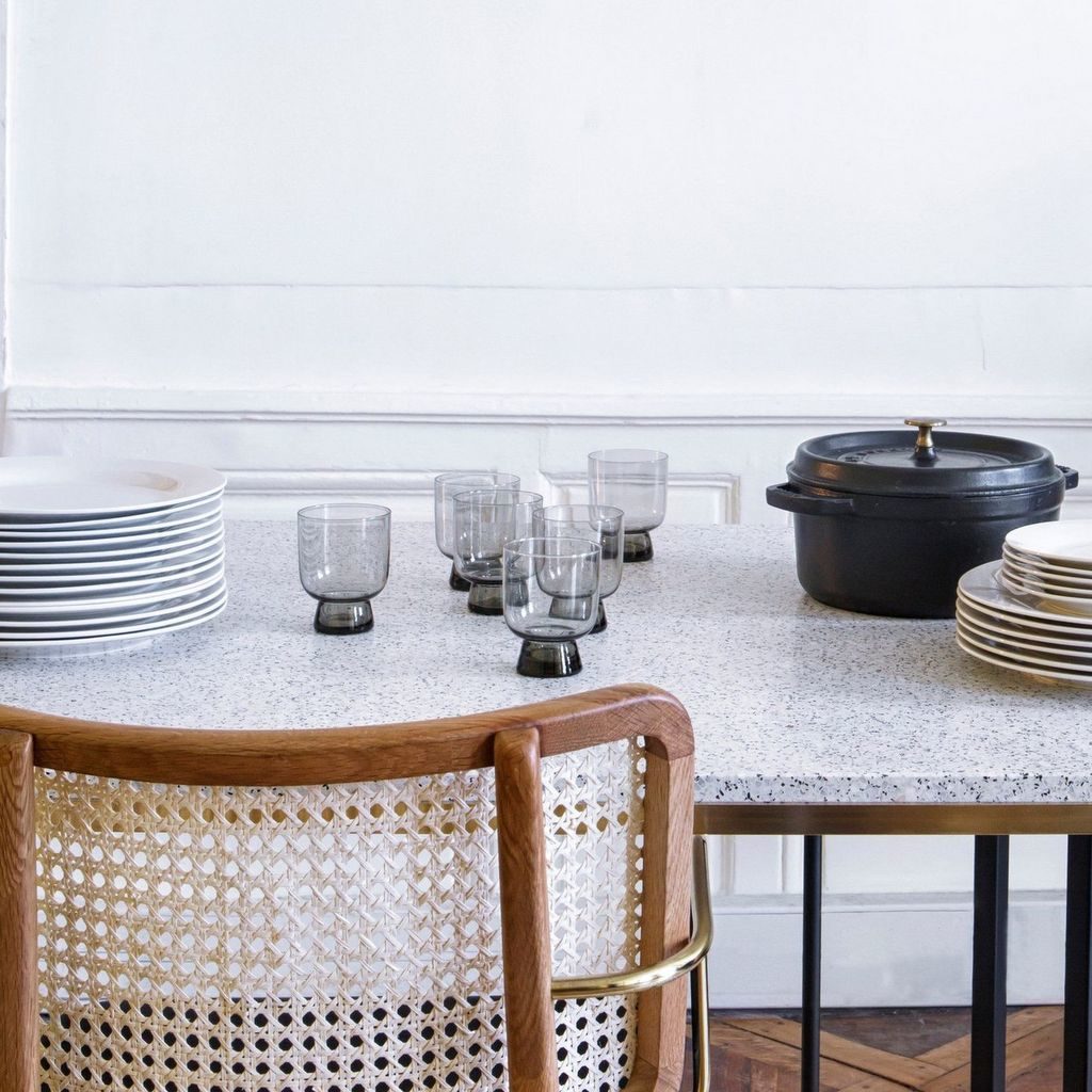 table de repas en terrazzo
