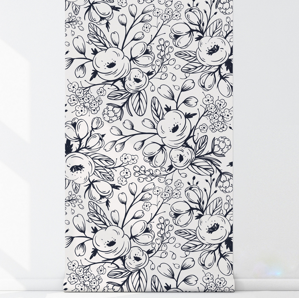 La Tendance Du Papier Peint Vegetal Noir Et Blanc Joli Place