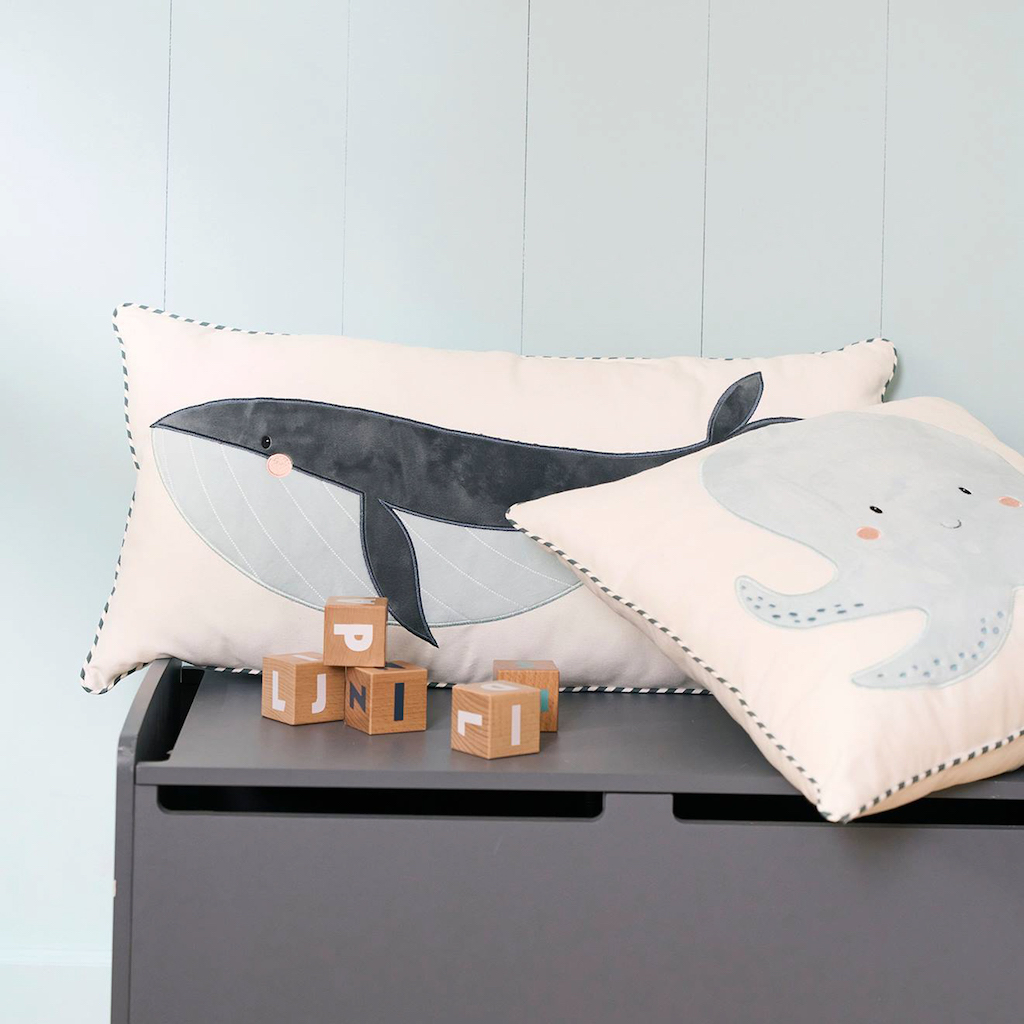 coussin enfant baleine pieuvre