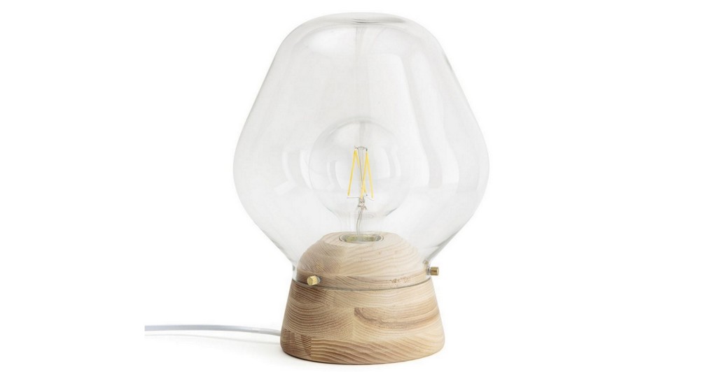 lampe en bois et verre