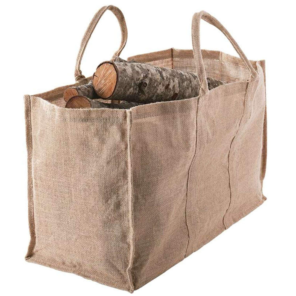 sac à bûches en jute