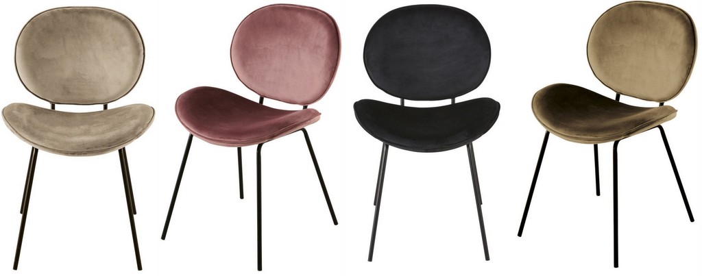 chaises en velours couleur
