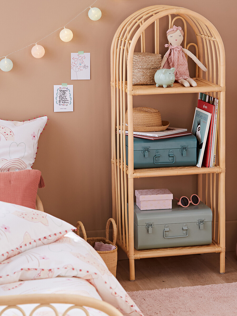 bibliothèque arche en rotin