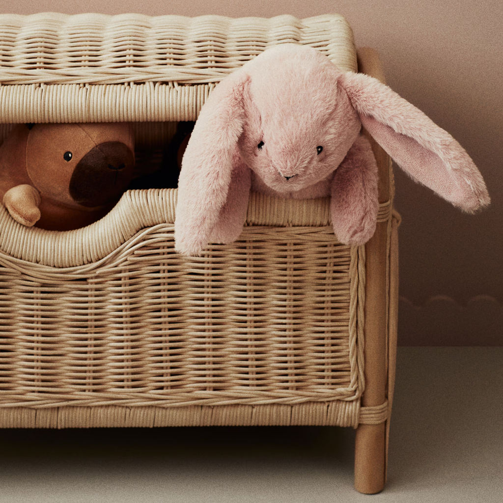 coffre à jouets en rotin
