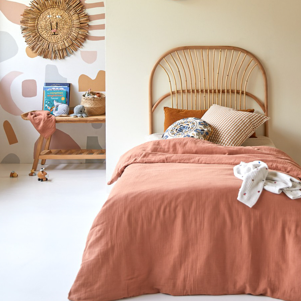 tête de lit enfant en rotin