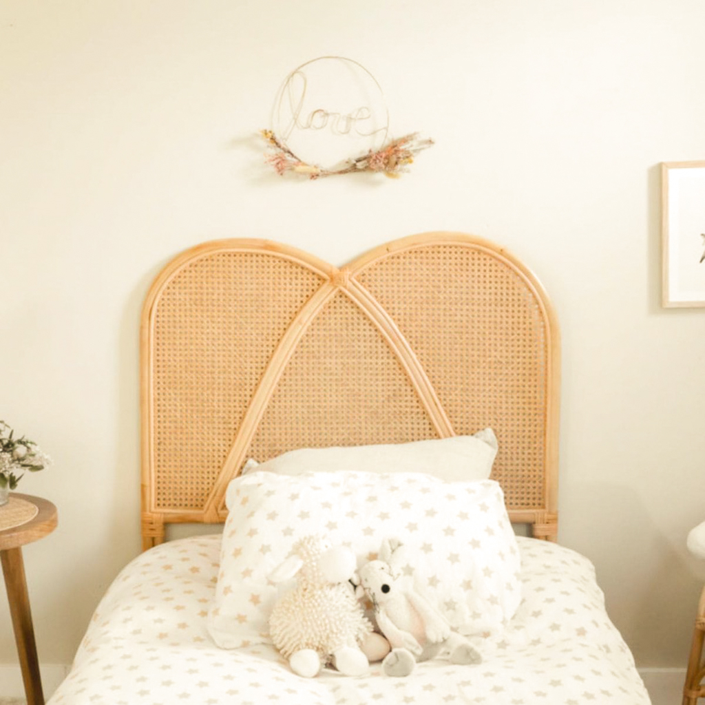 tête de lit enfant en rotin