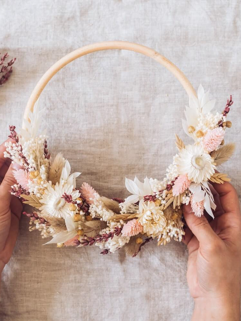 kit DIY couronne fleurs séchées