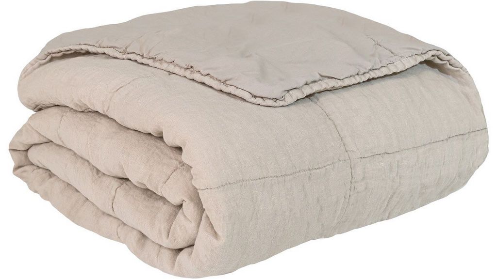 couvre-lit en coton beige